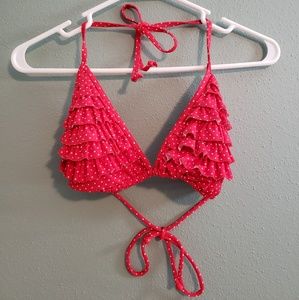 Pacsun Red Polka Dot Bikini Top